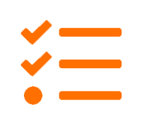 assessment orange icon